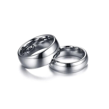 New Arrival Silver Colour 8mm 6mm Tungsten Carbide Wedding Engagement Rings - Fashion Jewellery for Couple - The Jewellery Supermarket